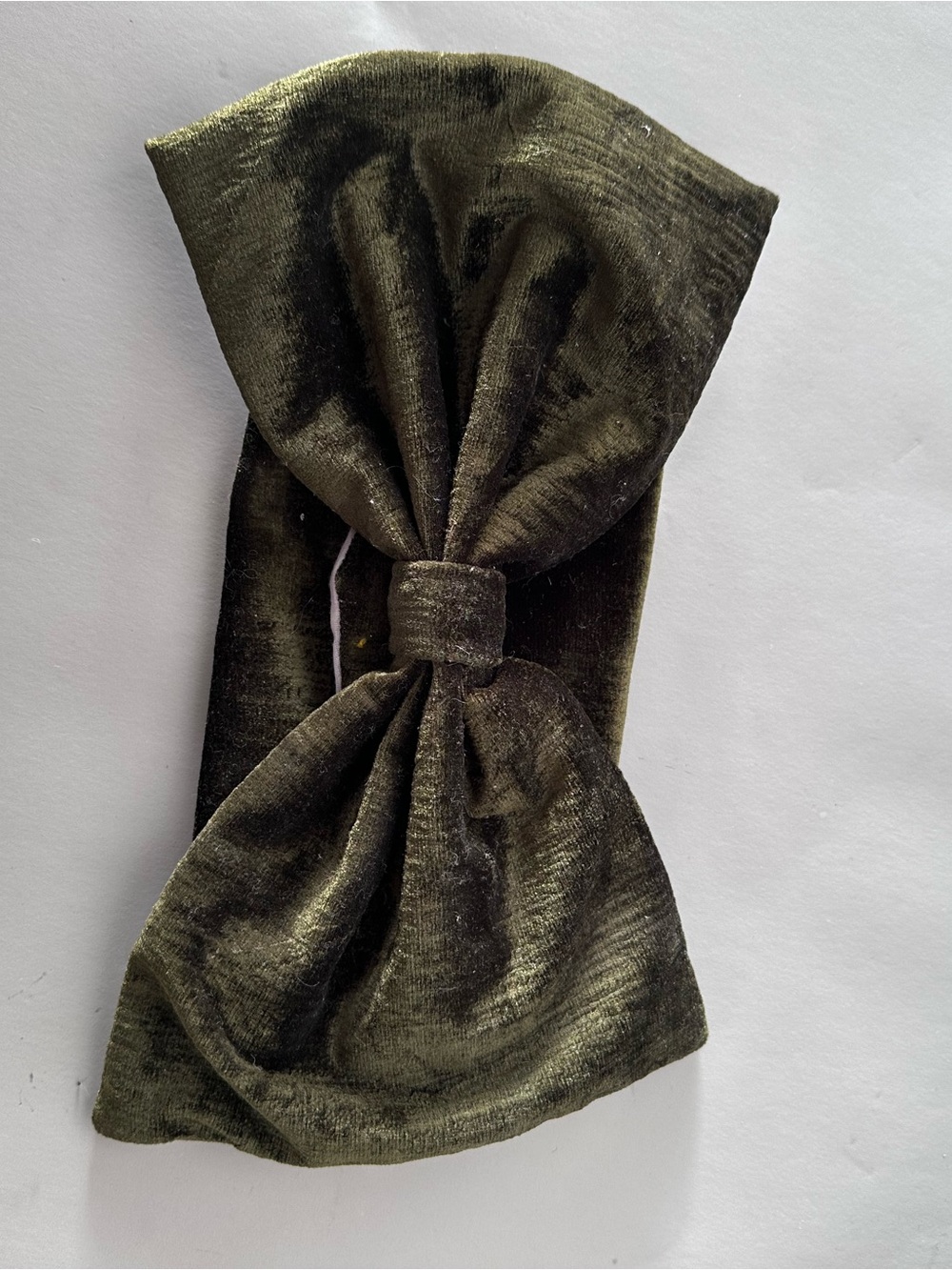 Vintage Velvet Olive Green Velvet Bow Clutch